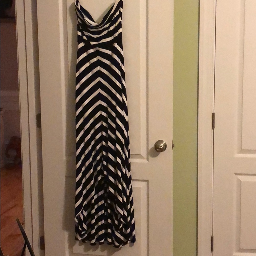 Strapless WHBM maxi dress with split